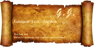 Gasparics Janka névjegykártya